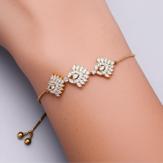 418851 Adjustable Bracelet With 2 Tone Plating-White