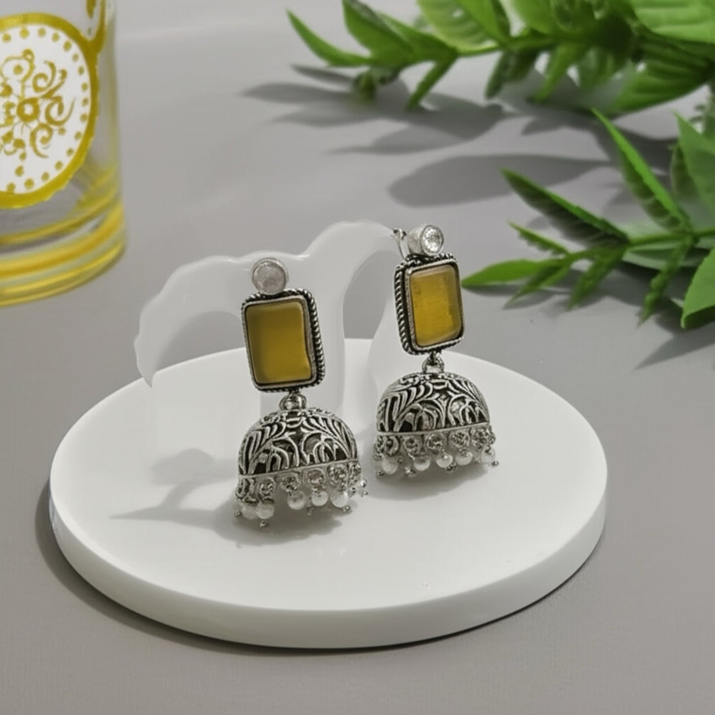 805828 Pretty Precious Fashion Oxidised Silver Stylish Party Wear Earrings for Women and Girls