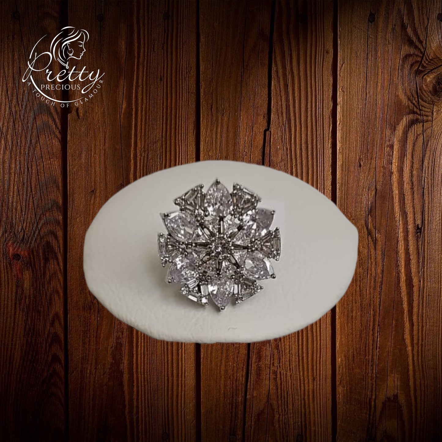 Ring250 Cz Adjustable Ring Silver