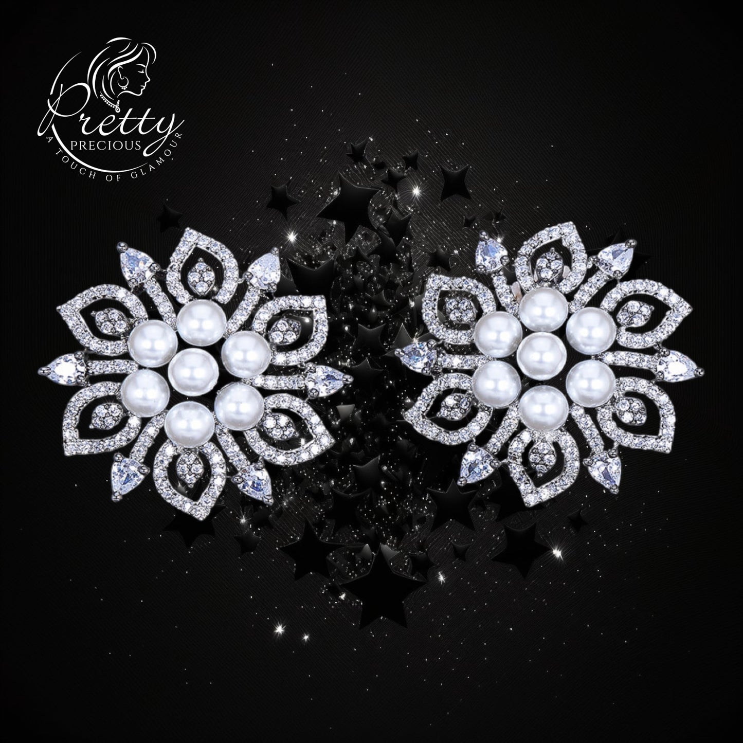 425019 Cubic Zirconia Moti Tops With Black Plating