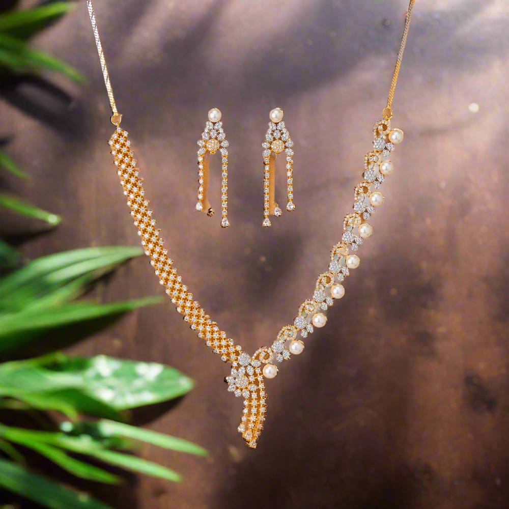 437358 Cz Delicate Necklace Gold