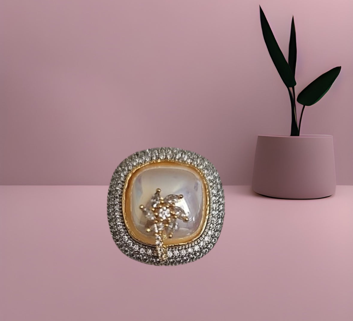 91859 RN Cz Adjustable Ring Moti