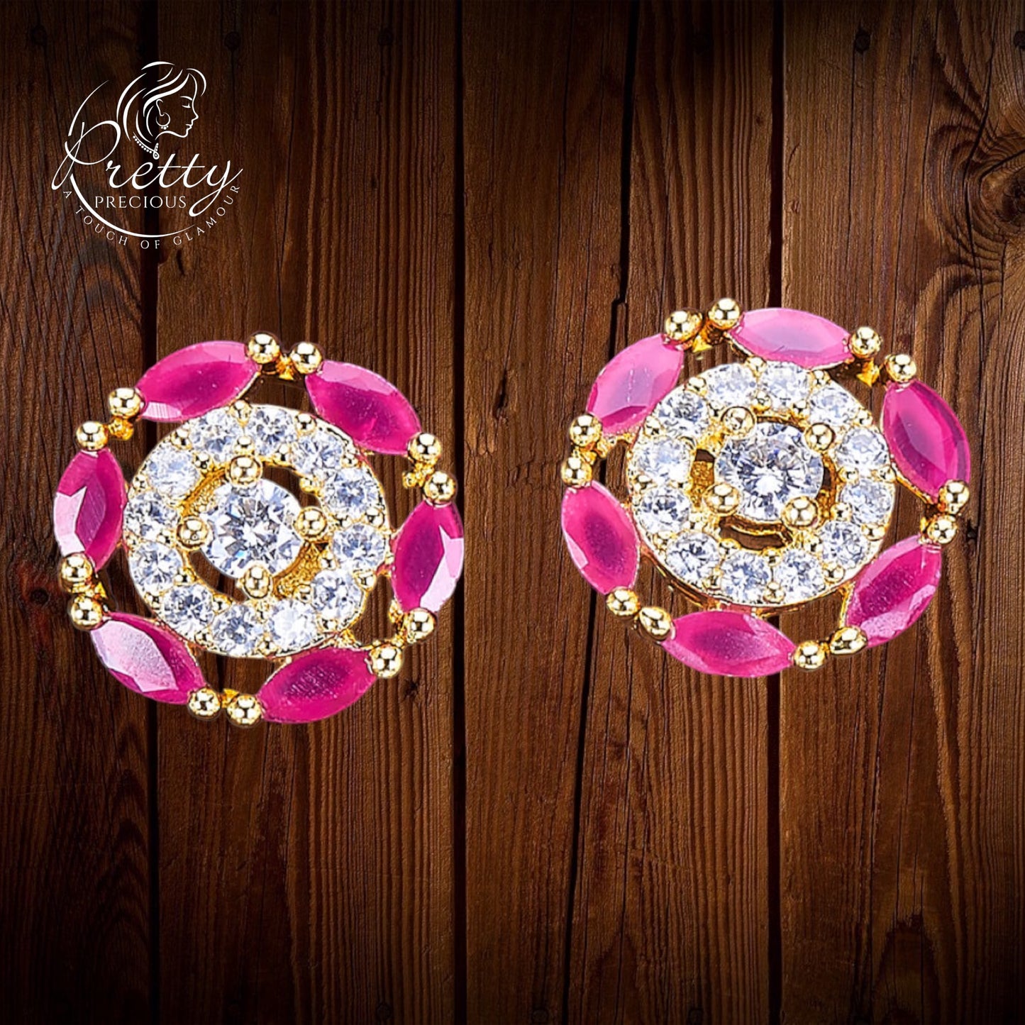 423572 Cubic Zirconia Delicate Tops With Gold Plating