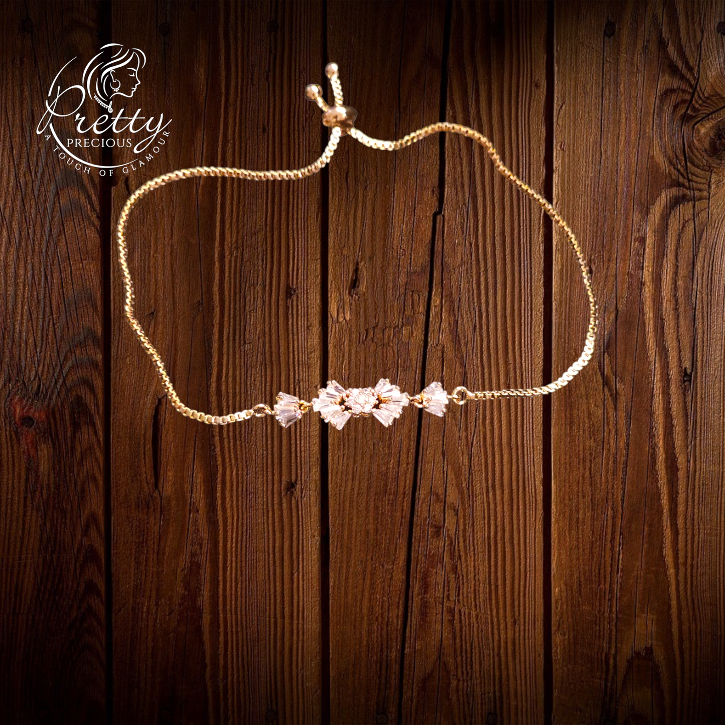 92009BR Cubic Zirconia Adjustable Bracelet