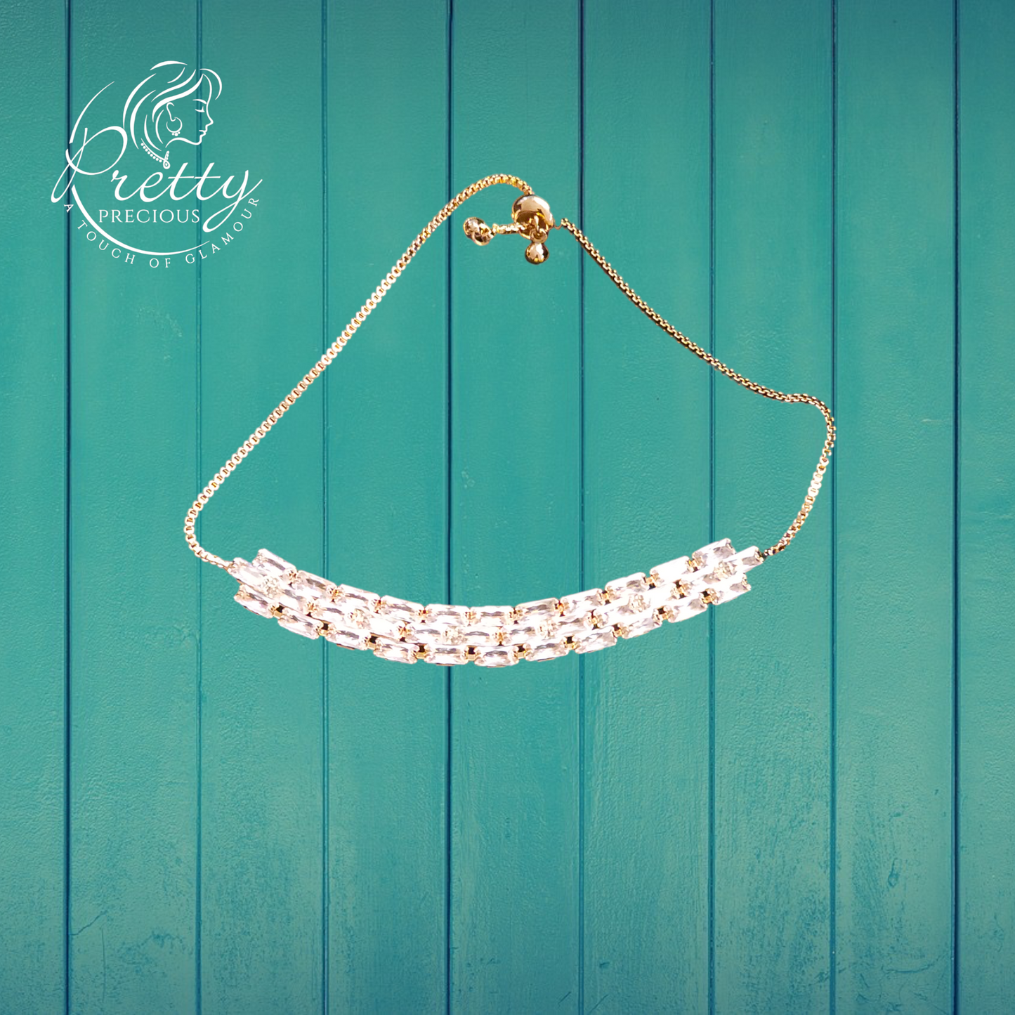 92009BR Cubic Zirconia Adjustable Bracelet