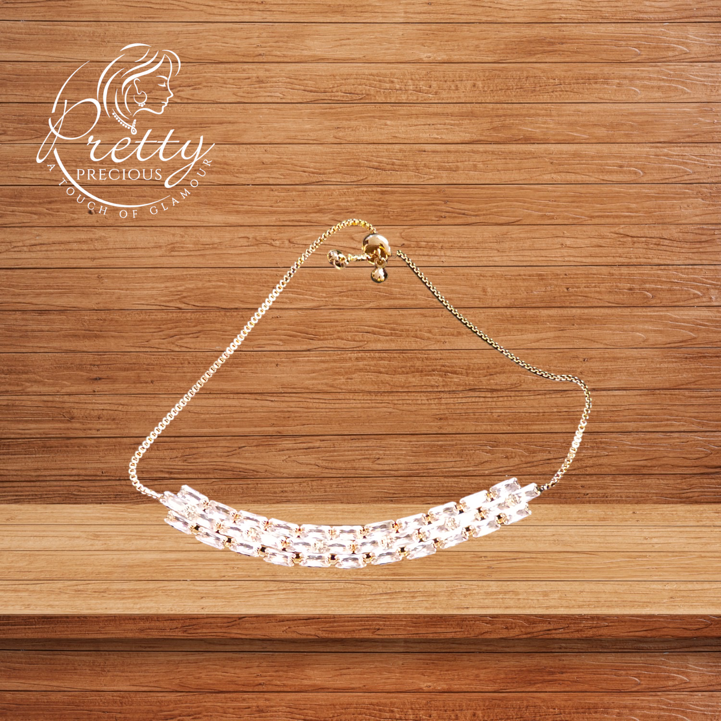 92009BR Cubic Zirconia Adjustable Bracelet