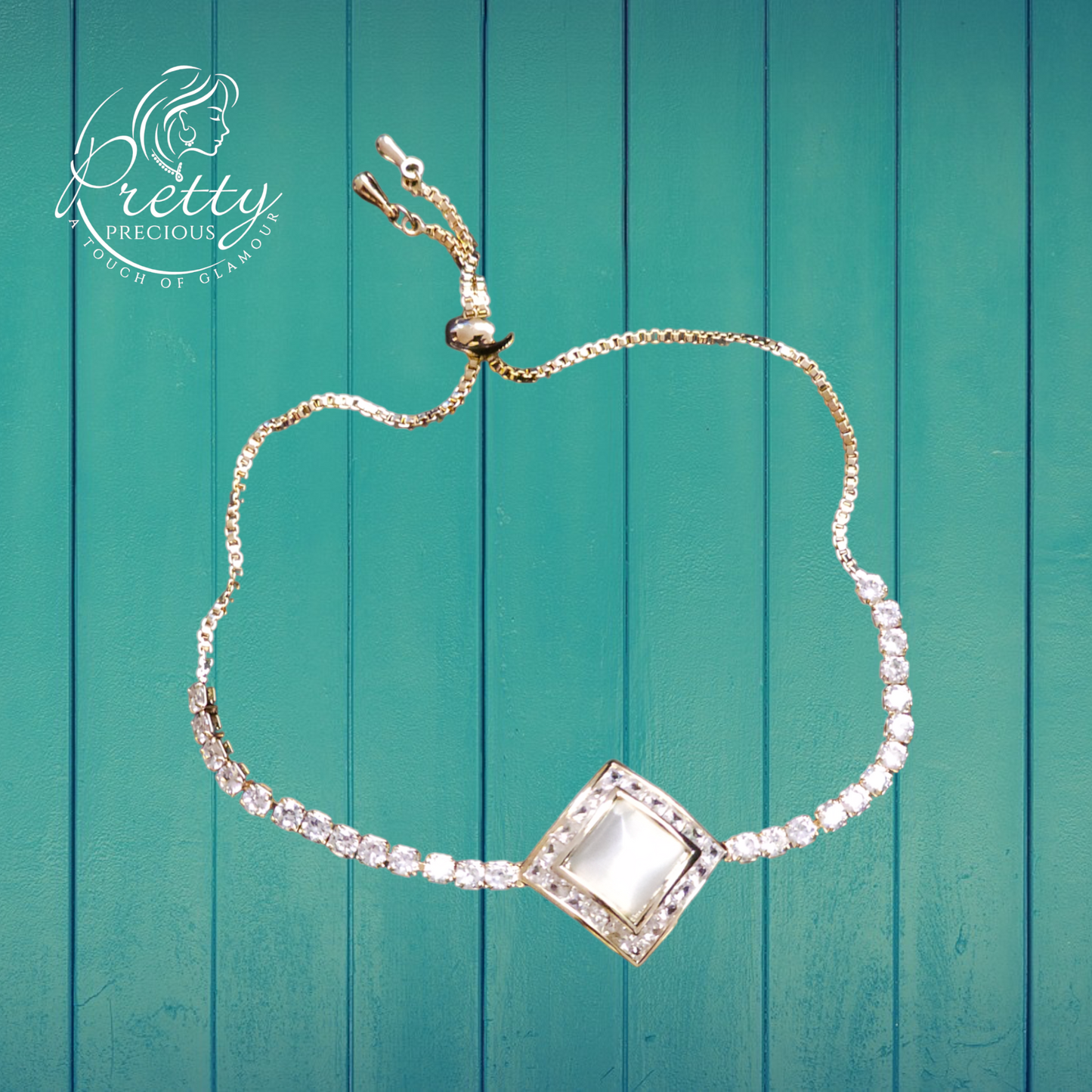 92109BR Cubic Zirconia Adjustable Bracelet