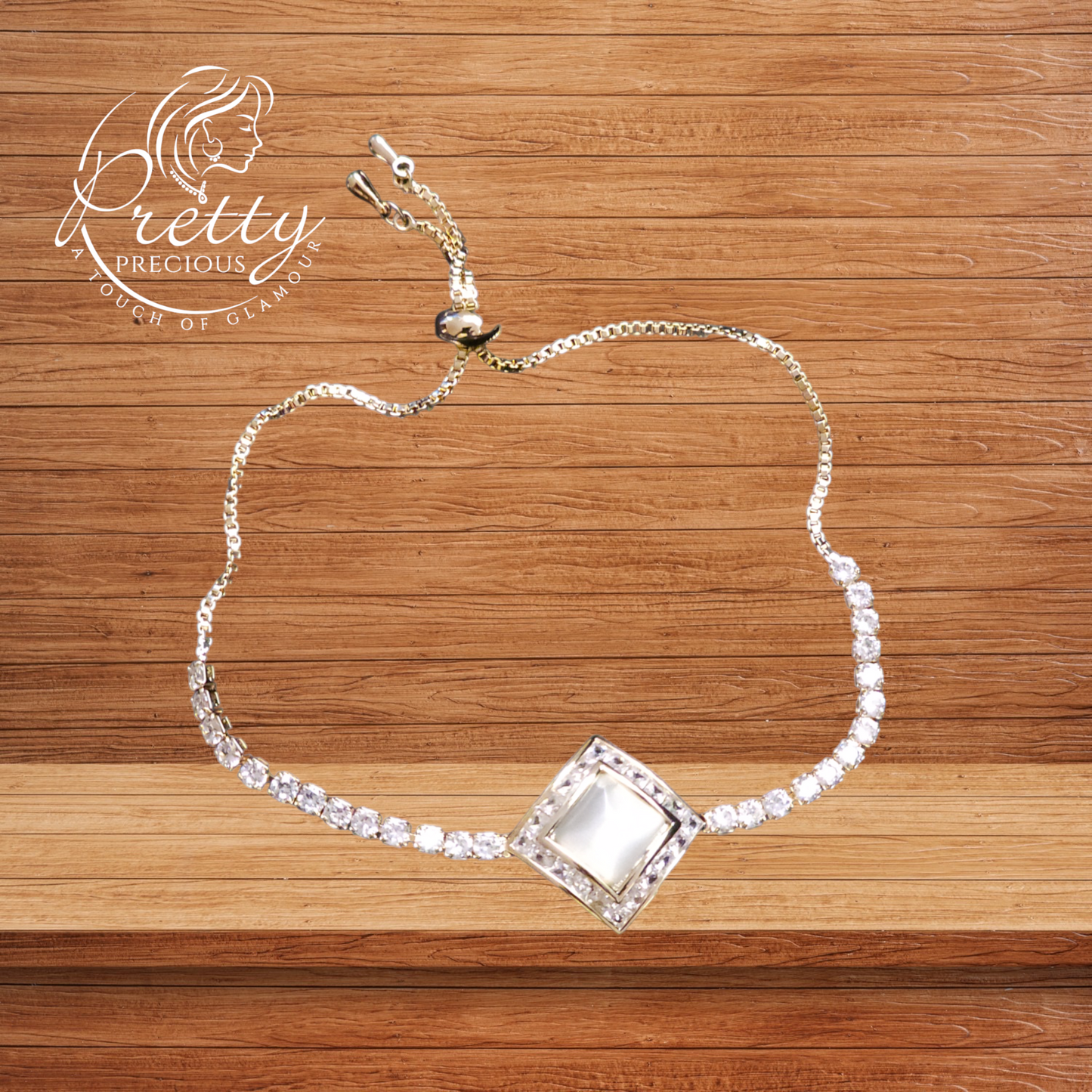 92109BR Cubic Zirconia Adjustable Bracelet