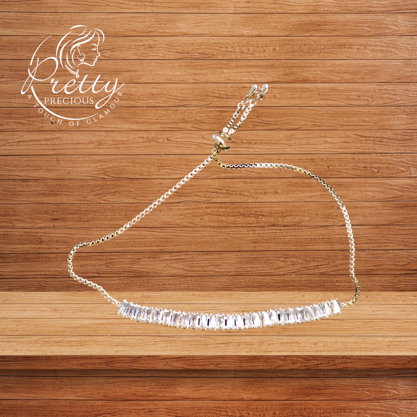 92159BR Cubic Zirconia Adjustable Bracelet