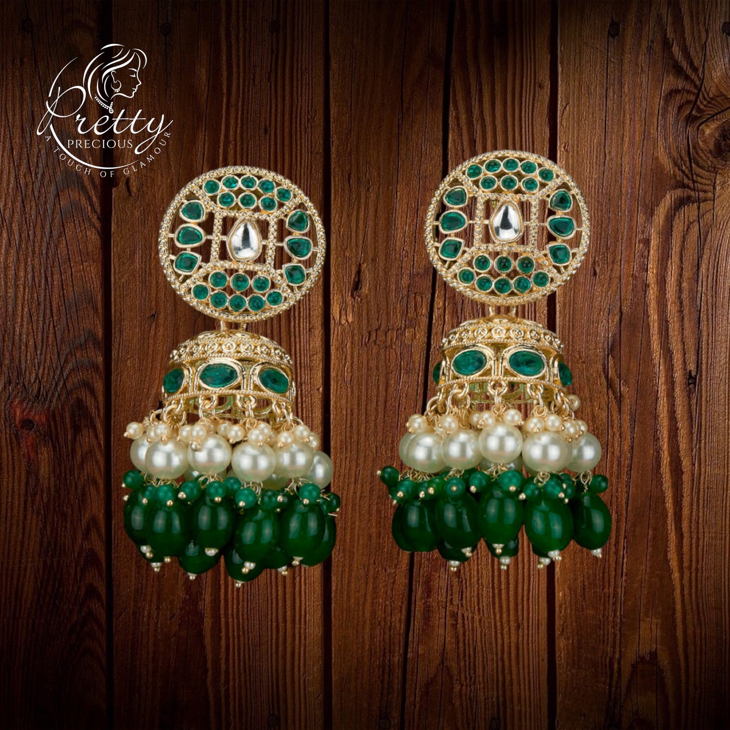 110621 Indo Western Jhumki With Gold Plating-Ramgreen