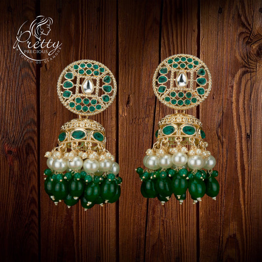110621 Indo Western Jhumki With Gold Plating-Ramgreen