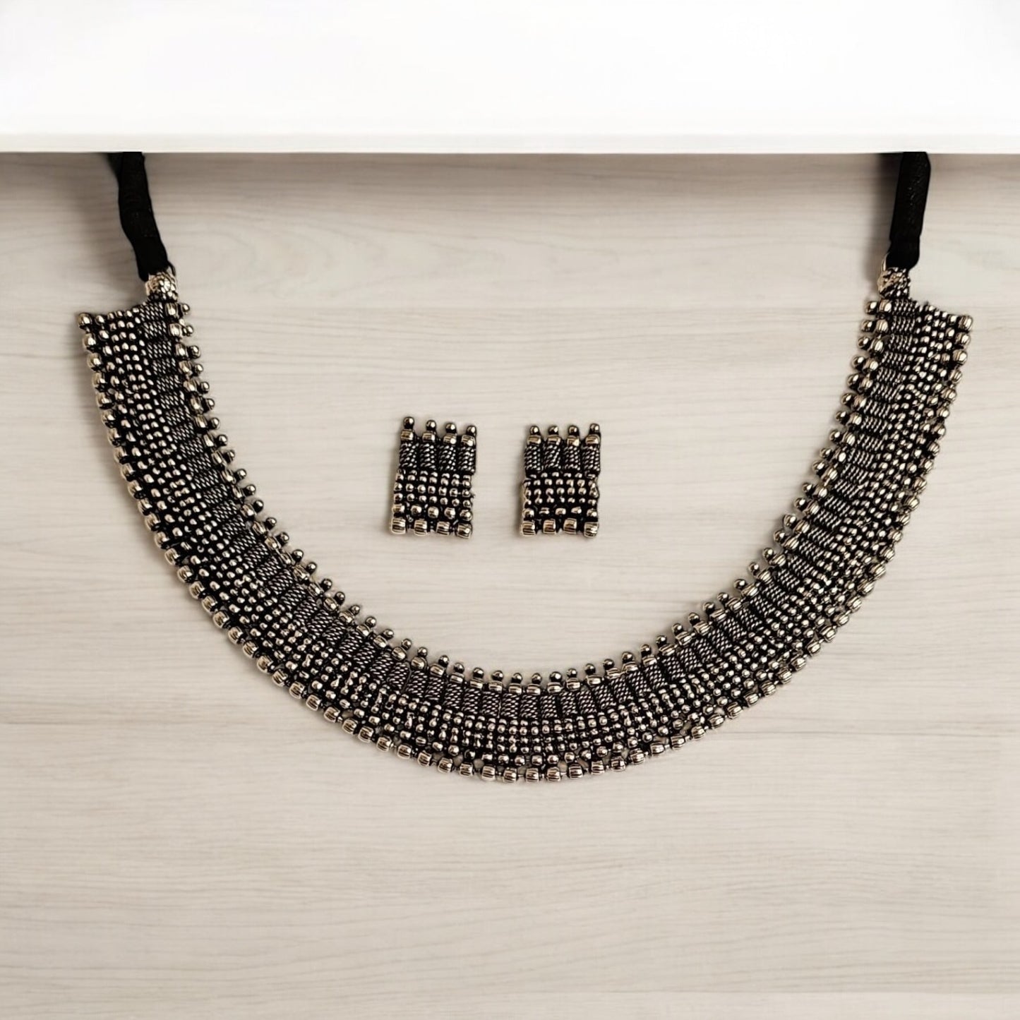 802438 Classic Necklace With Oxidised Plating