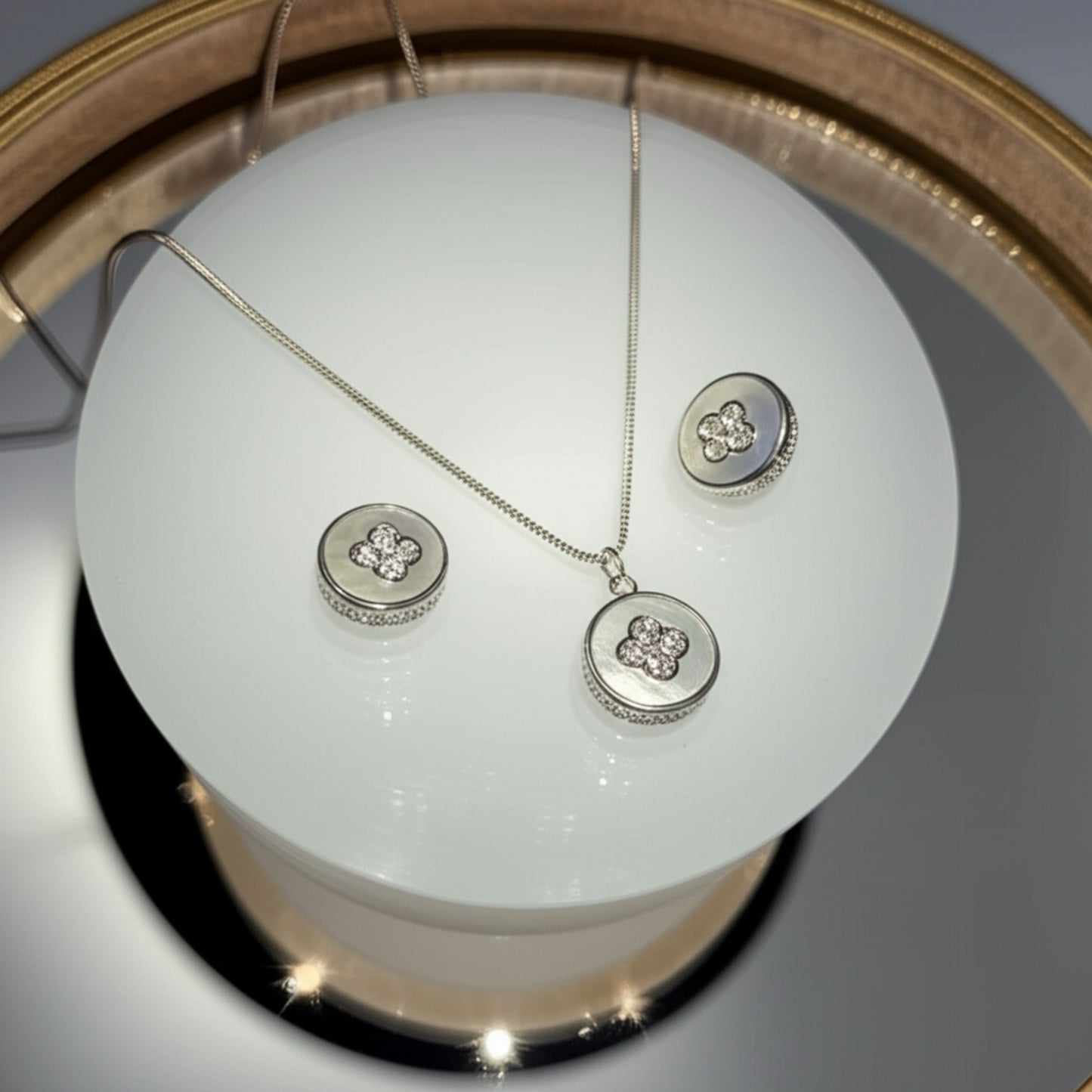 PS-290 Western Pendant Set Rhodium Plated