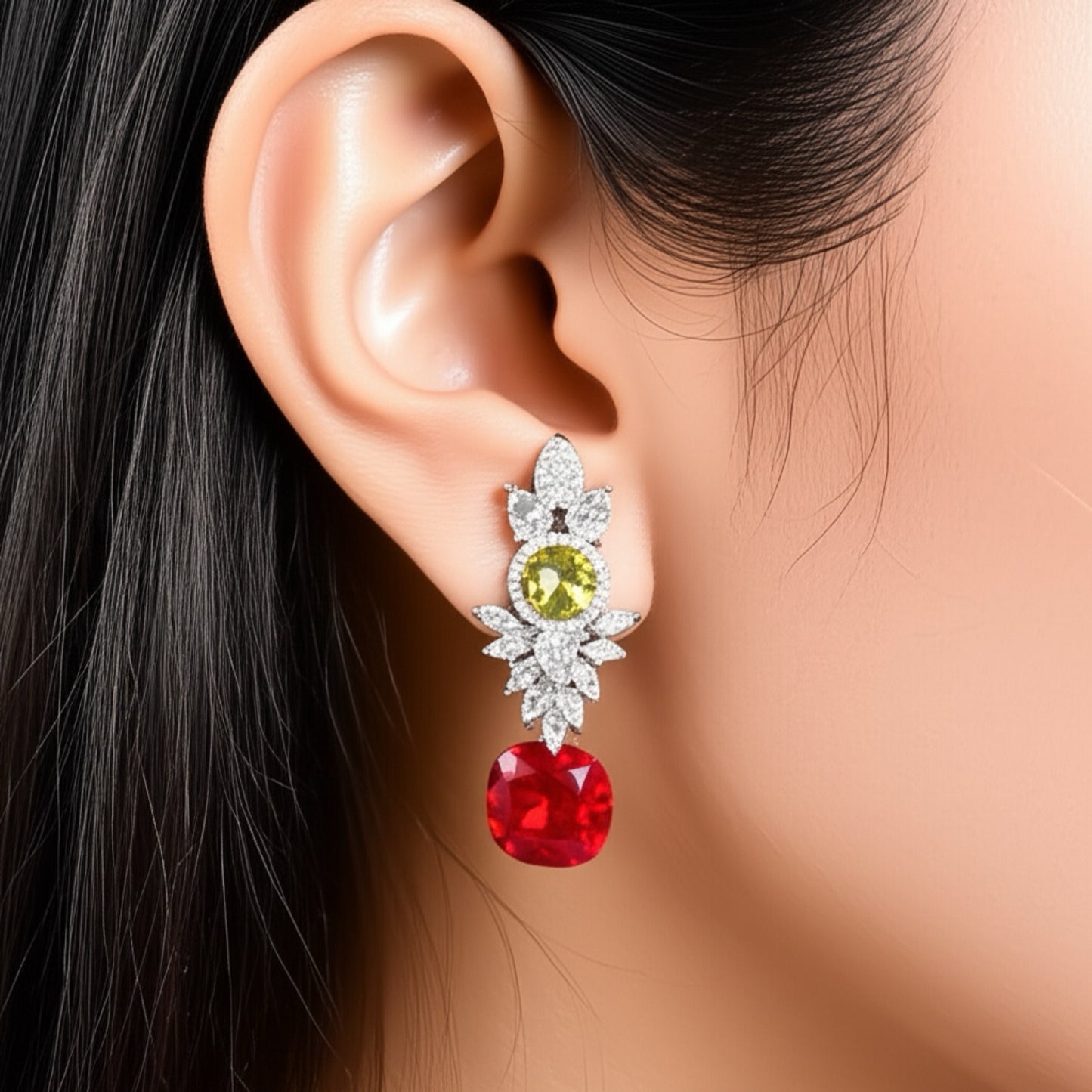 96509-ER Earring With Gold/Rhodium Plating