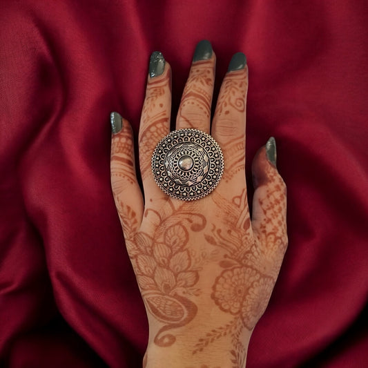 9809-RNO Ring With Oxidised Plating-Design 3