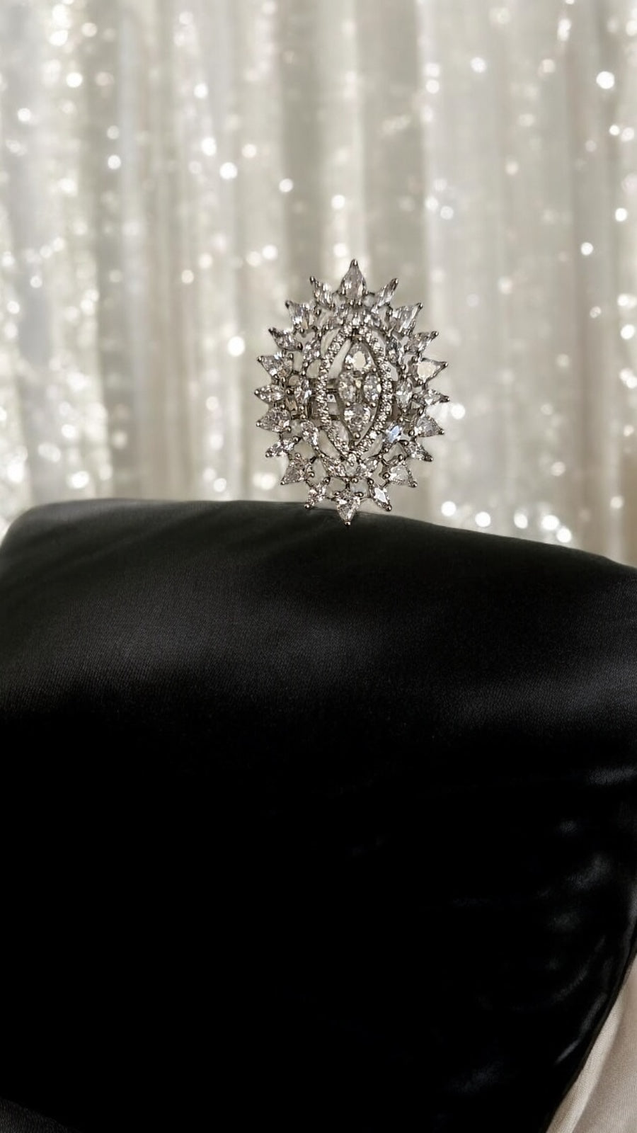 435364 Cz Adjustable Ring Silver