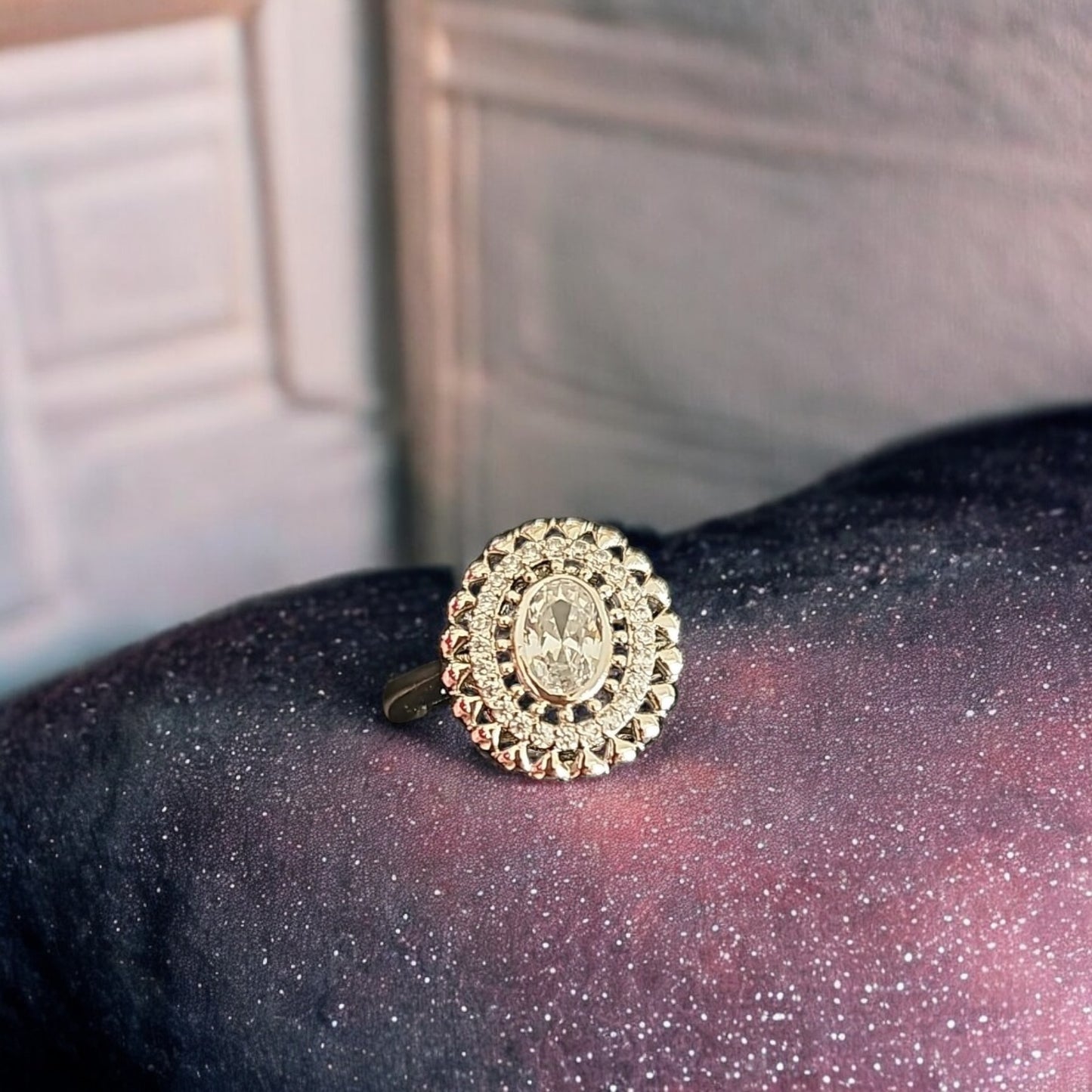 22475 Cz Adjustable Ring Silver