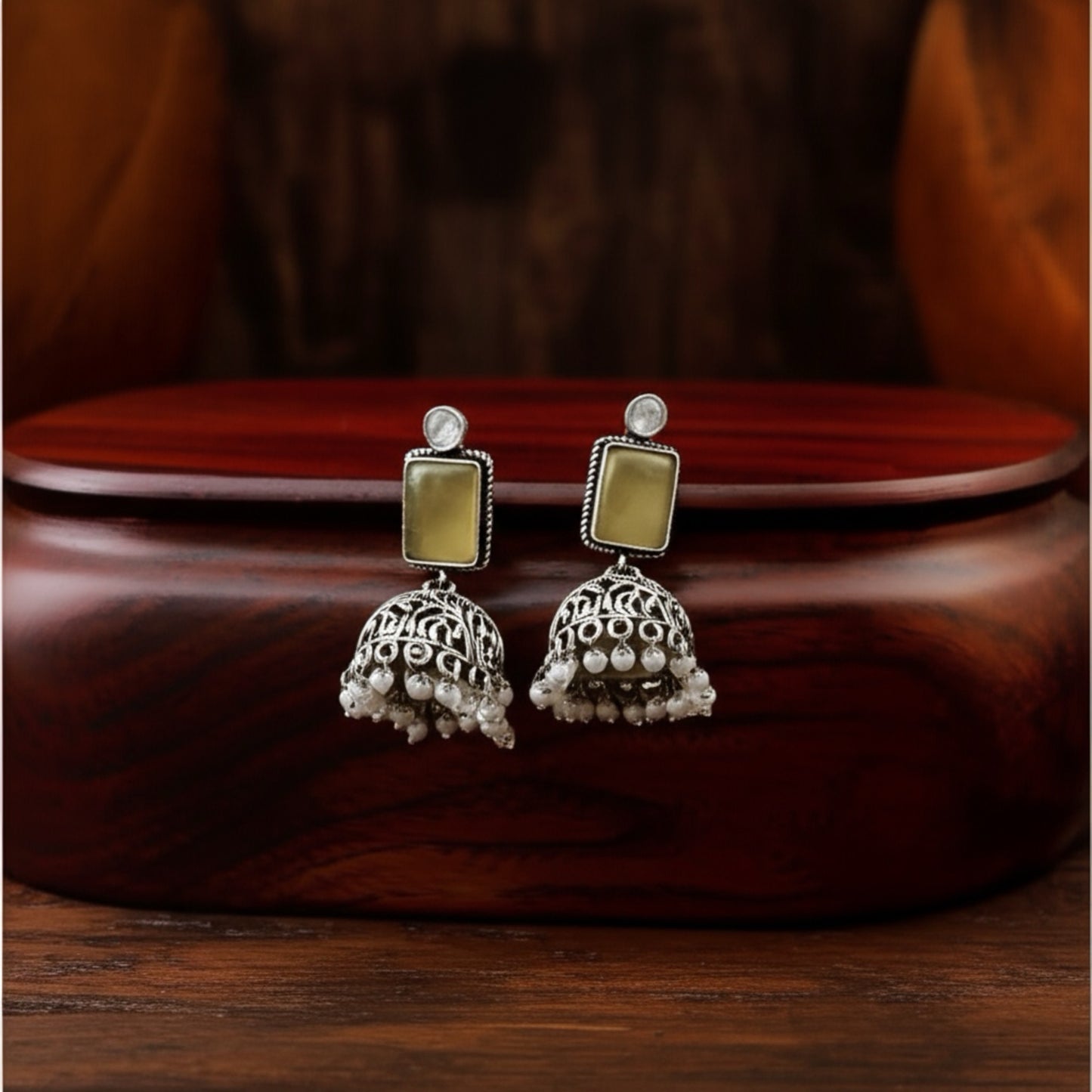 805828 Pretty Precious Fashion Oxidised Silver Stylish Party Wear Earrings for Women and Girls