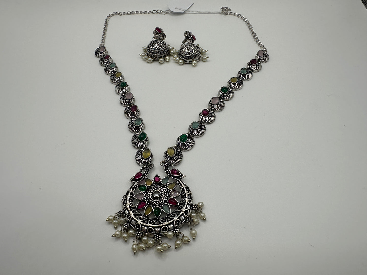 808782 Peacock Necklace With Oxidised Plating-Multi