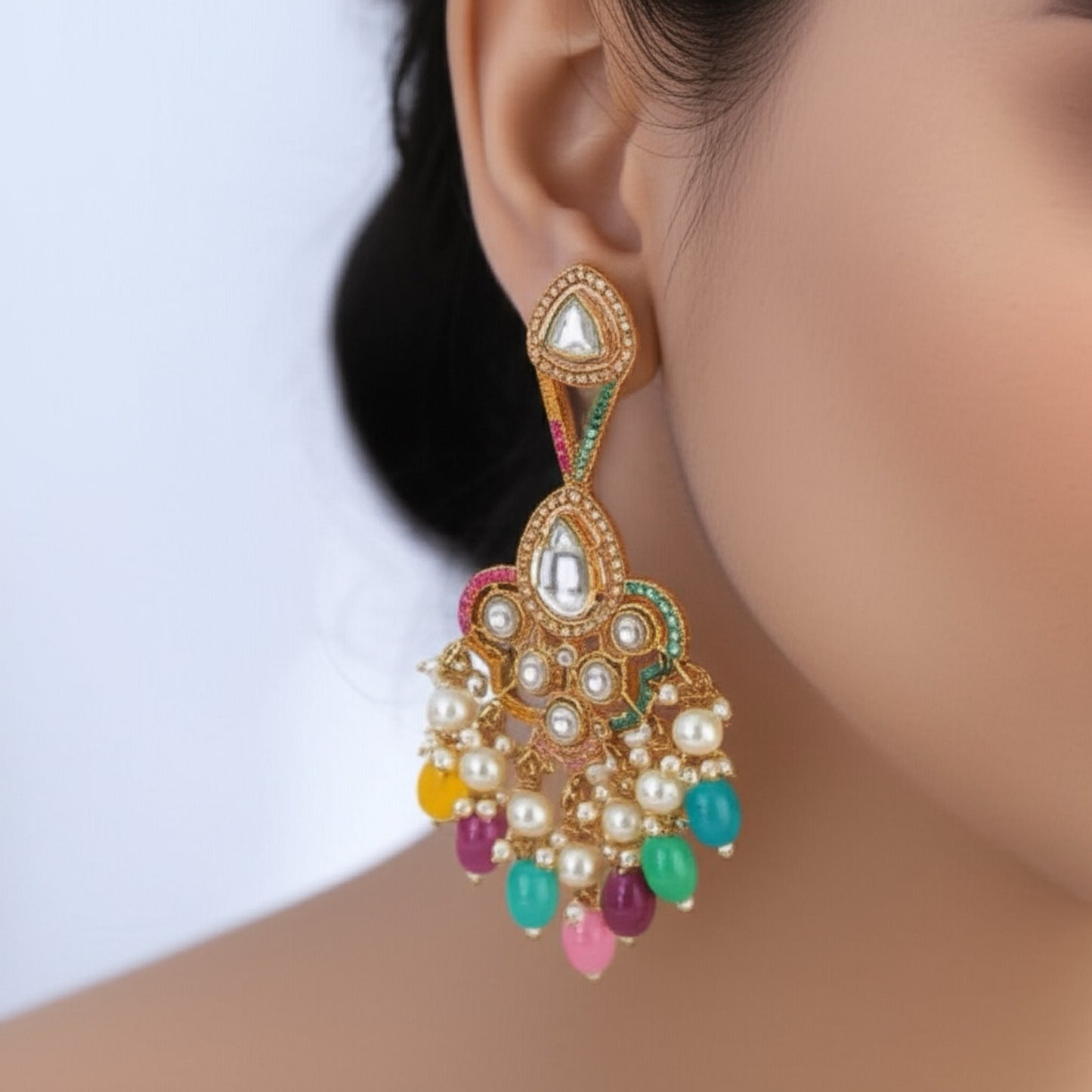 111897-Indo Western (Kundan) Earring-Multi