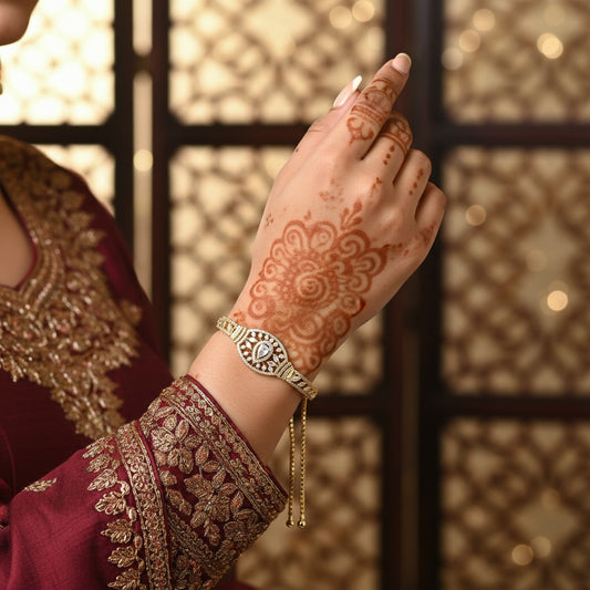 439752 Cubic Zirconia Adjustable Bracelet With Rhodium 2 Tone Plating