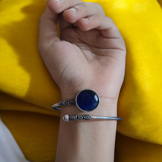 91509 BRO Classic Kada With Oxidised Plating-Blue