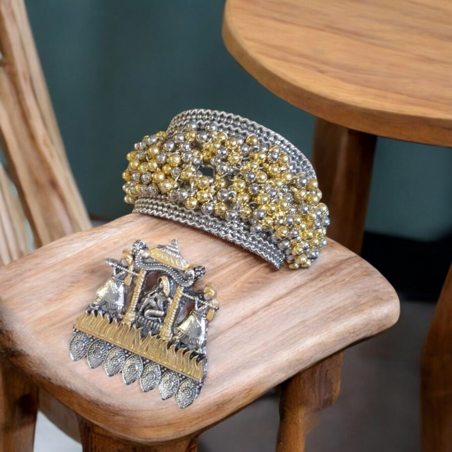 92609-RBRO Bracelet With Ring Oxidised Plating