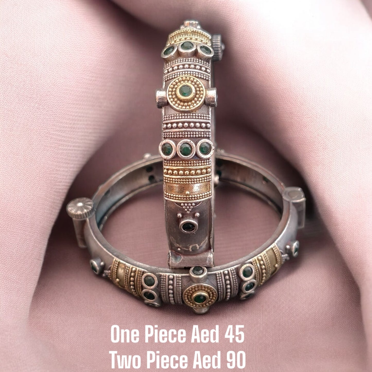 94509-KDO Classic Kada With Oxidised Plating-Design 2-Green