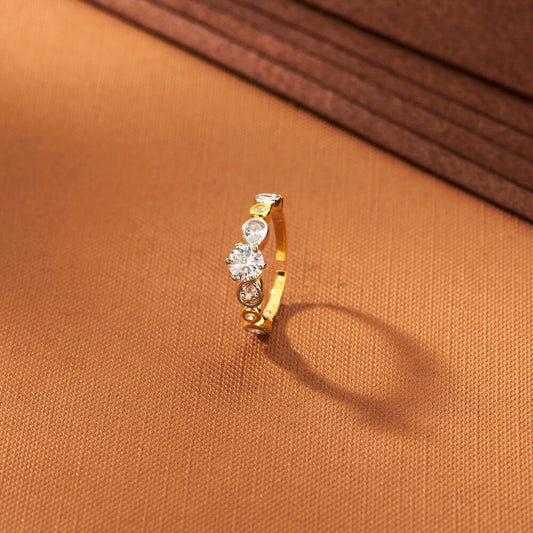 433760 Cz Adjustable Ring Two Tone