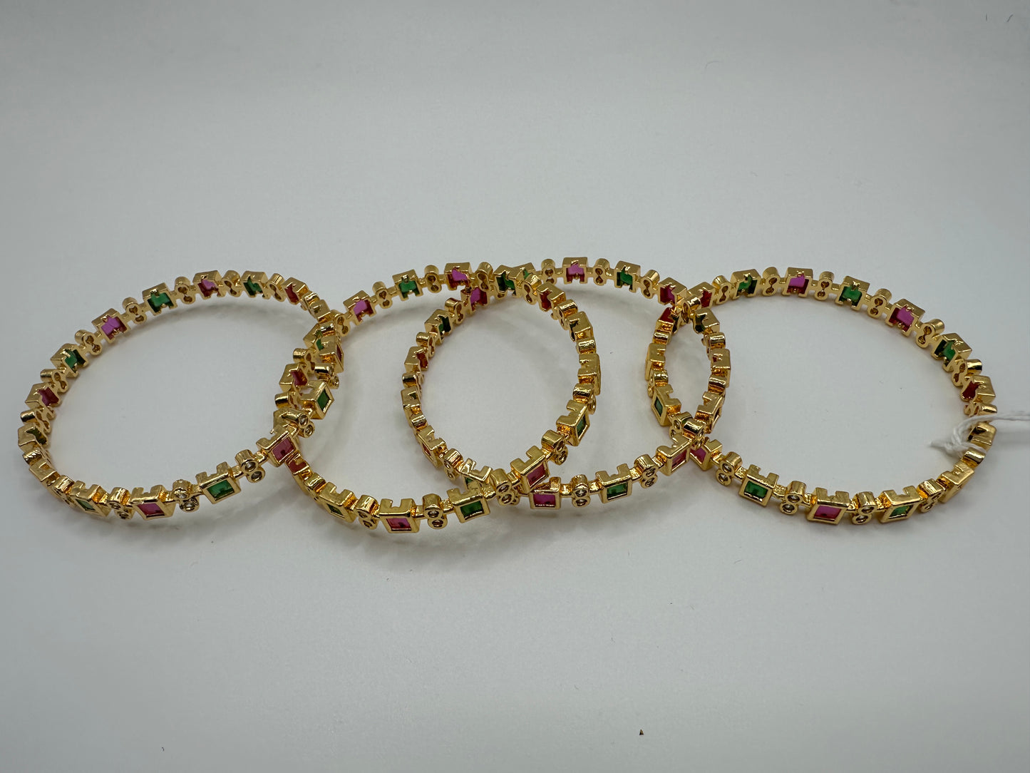 1008 Women’s American Diamond Bangles – Elegant and Stylish Daily & Party Wear Jewellery-Size 2.6- Ruby Green