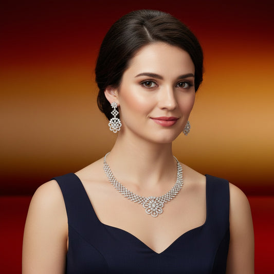 436614 Cz Delicate Necklace Silver