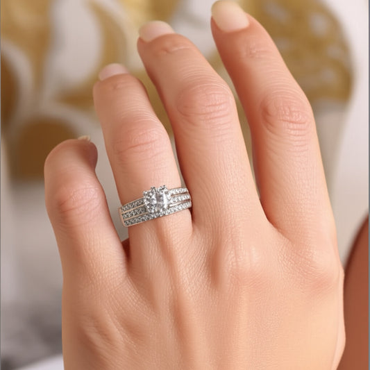 92309-RN Cz Adjustable Ring Silver