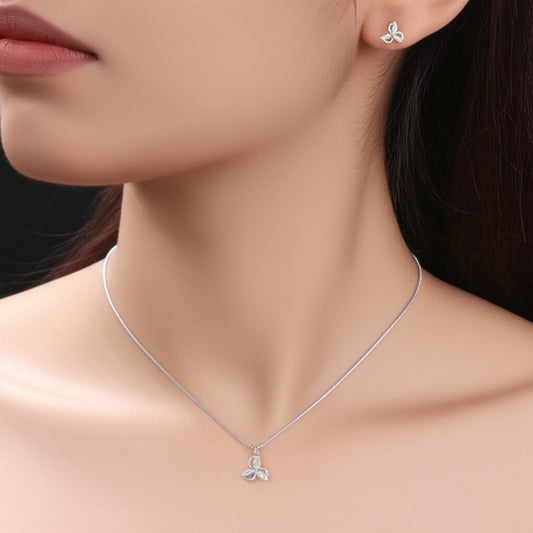 PS205 Western Pendant Set Rhodium Plated