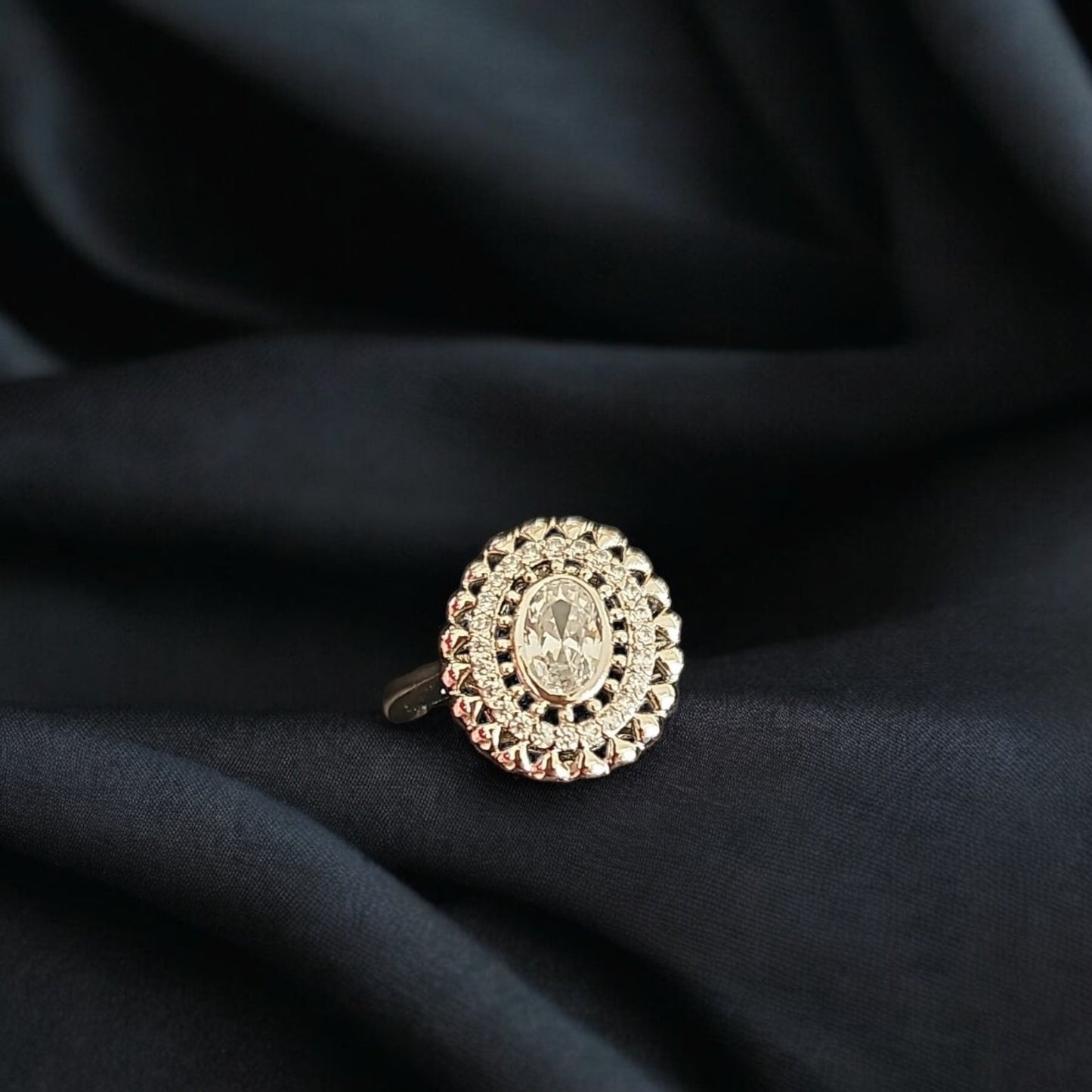 22475 Cz Adjustable Ring Silver