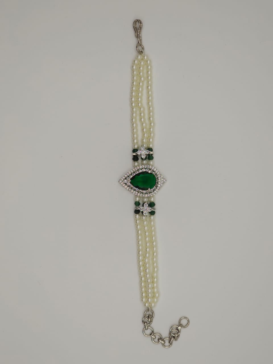 439637 Cubic Zirconia Classic Bracelet With 2 Tone Plating-Green