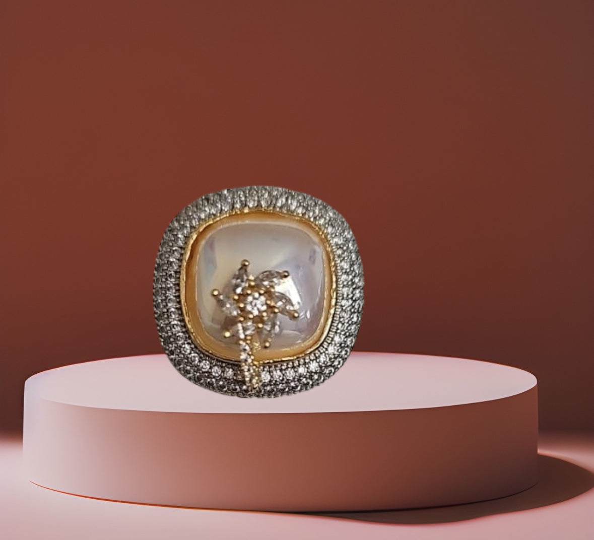 91859 RN Cz Adjustable Ring Moti