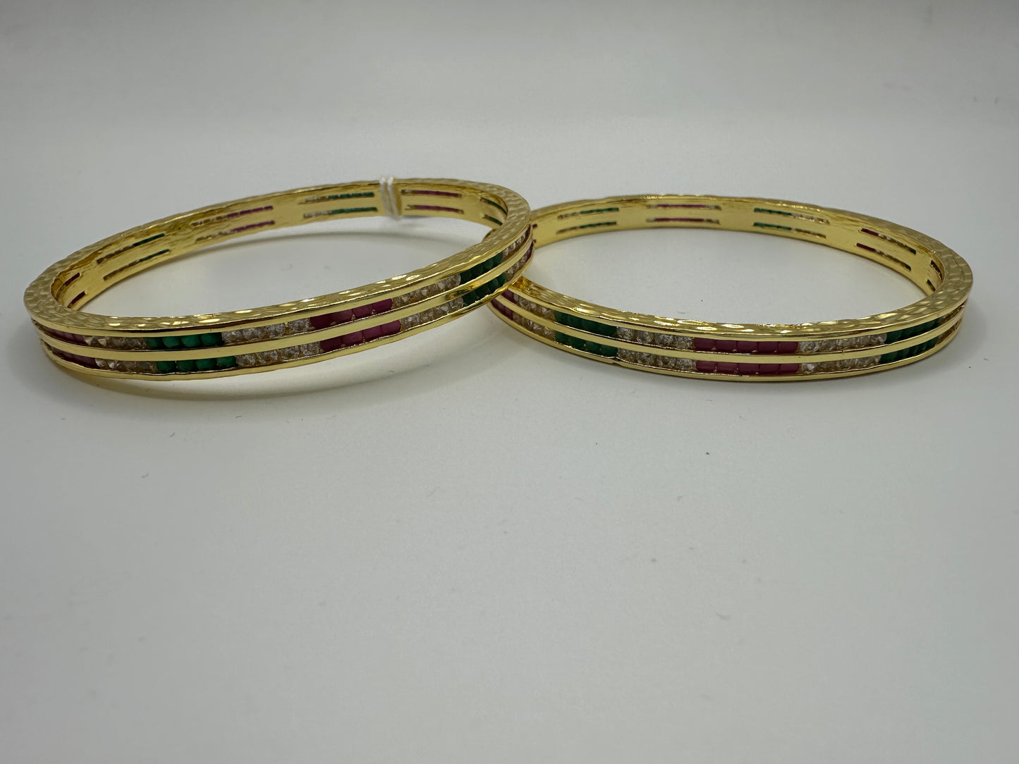 1027 Cz Classic Bangles-Size 2.8-Ruby Green