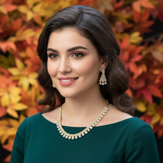 431527 Cz Delicate Necklace Two Tone