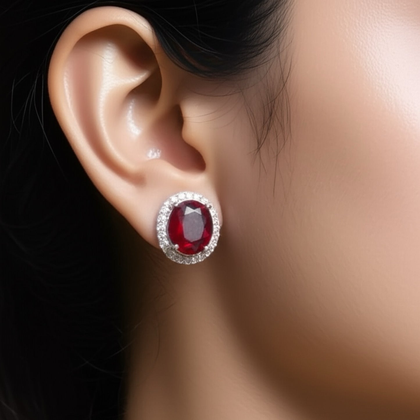 5046 CZ Earring With Gold/Rhodium Plating