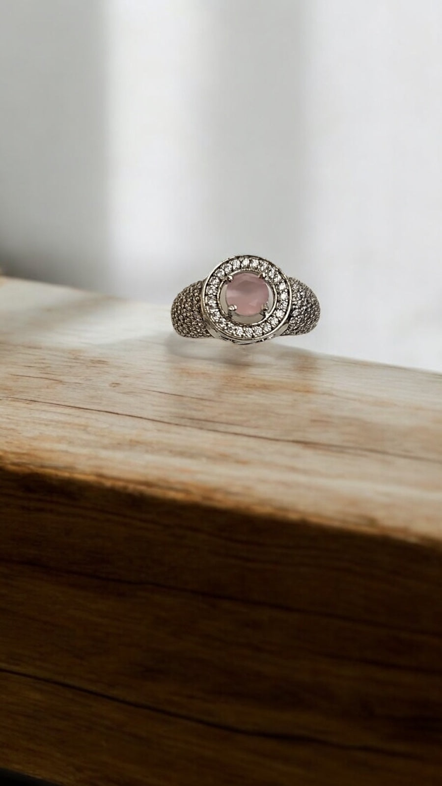 92409-RN Cz Adjustable Ring Pink