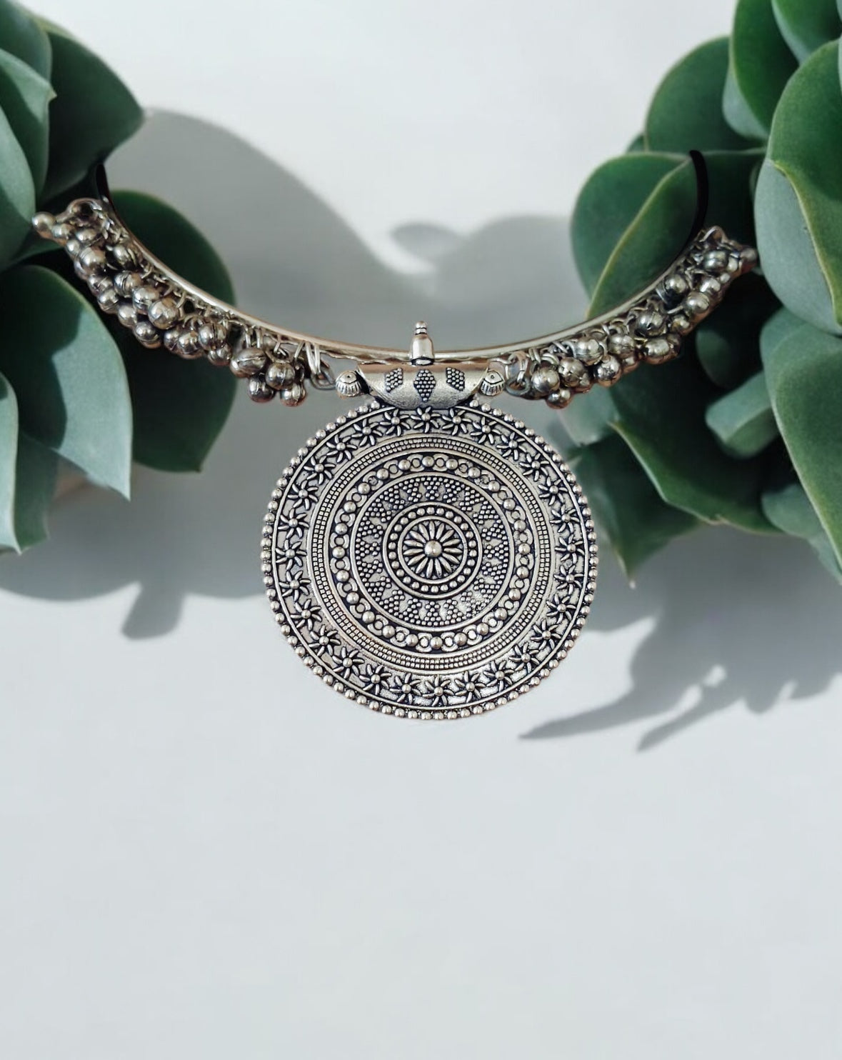 92509-NSO Classic Necklace With Oxidised Plating-Design 2