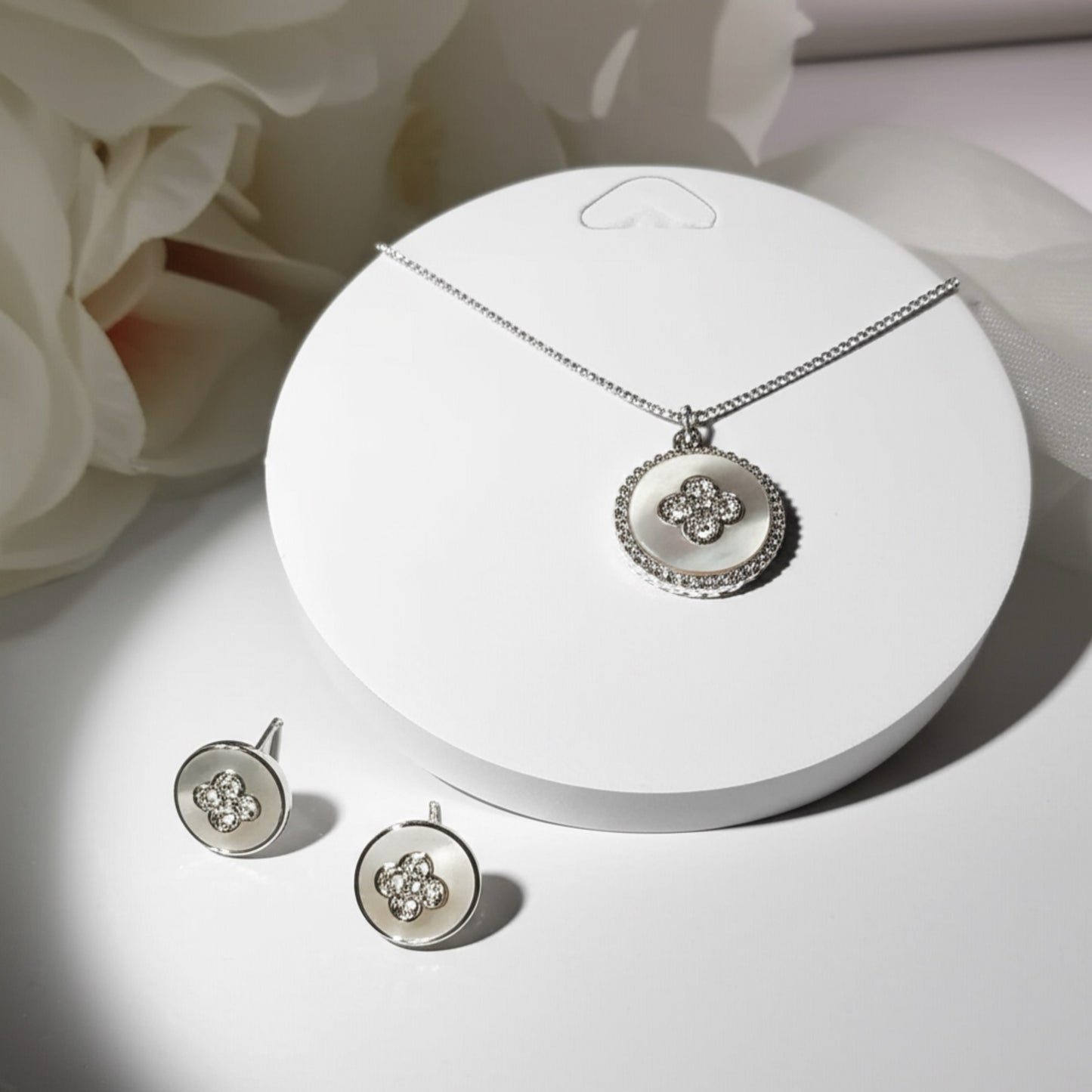 PS-290 Western Pendant Set Rhodium Plated