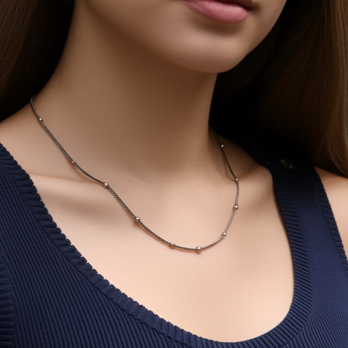 418230 Cz Delicate Chain With Black Plating