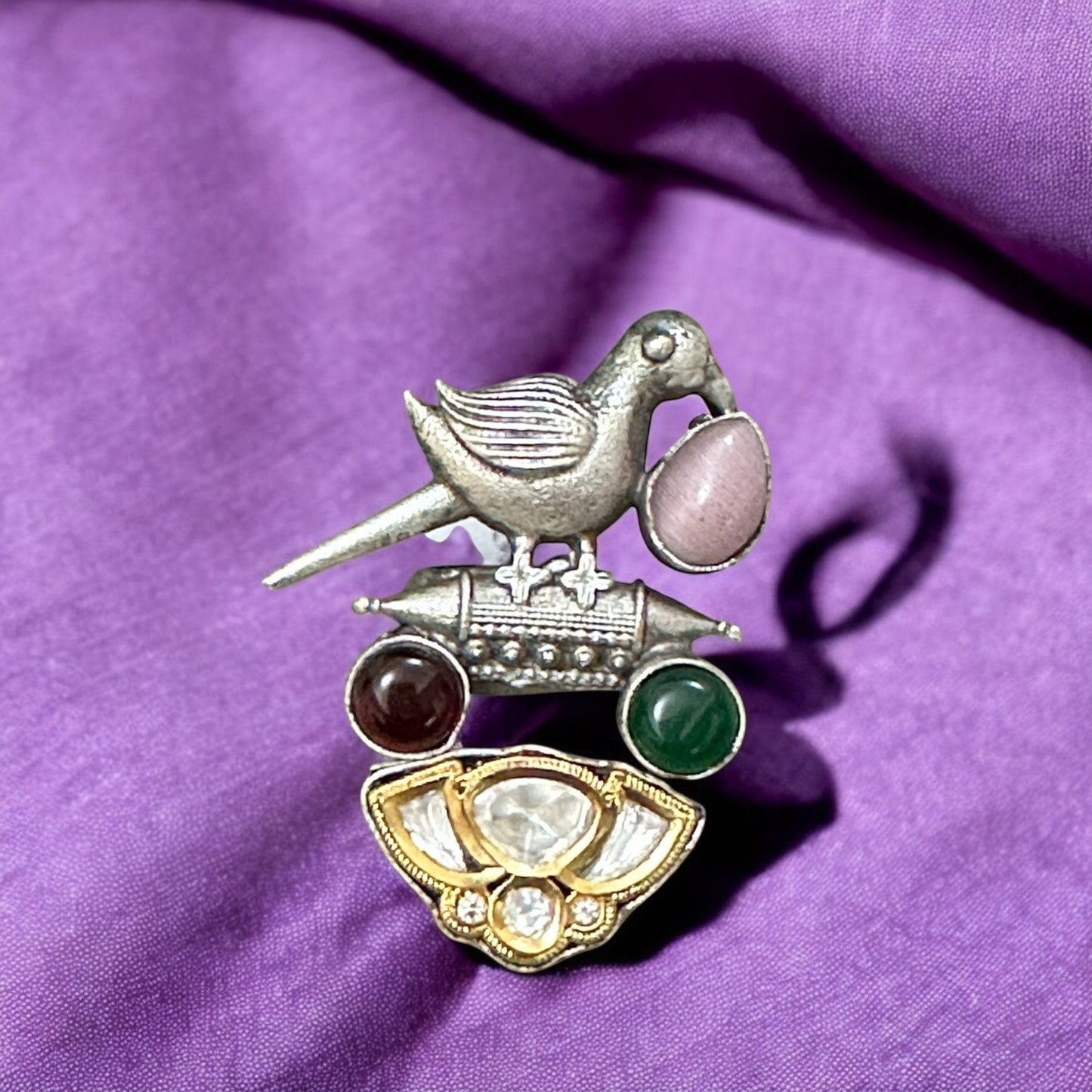 804645  Ring With Oxidised Plating