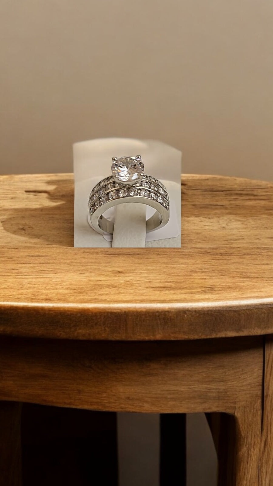 92309-RN Cz Adjustable Ring Silver