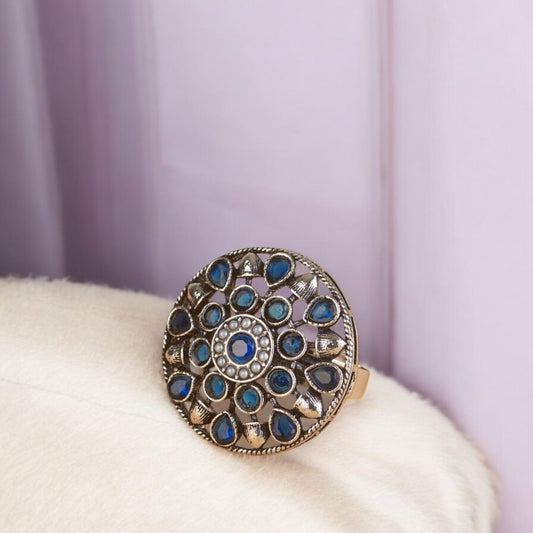 804444 Ring With Oxidised Plating