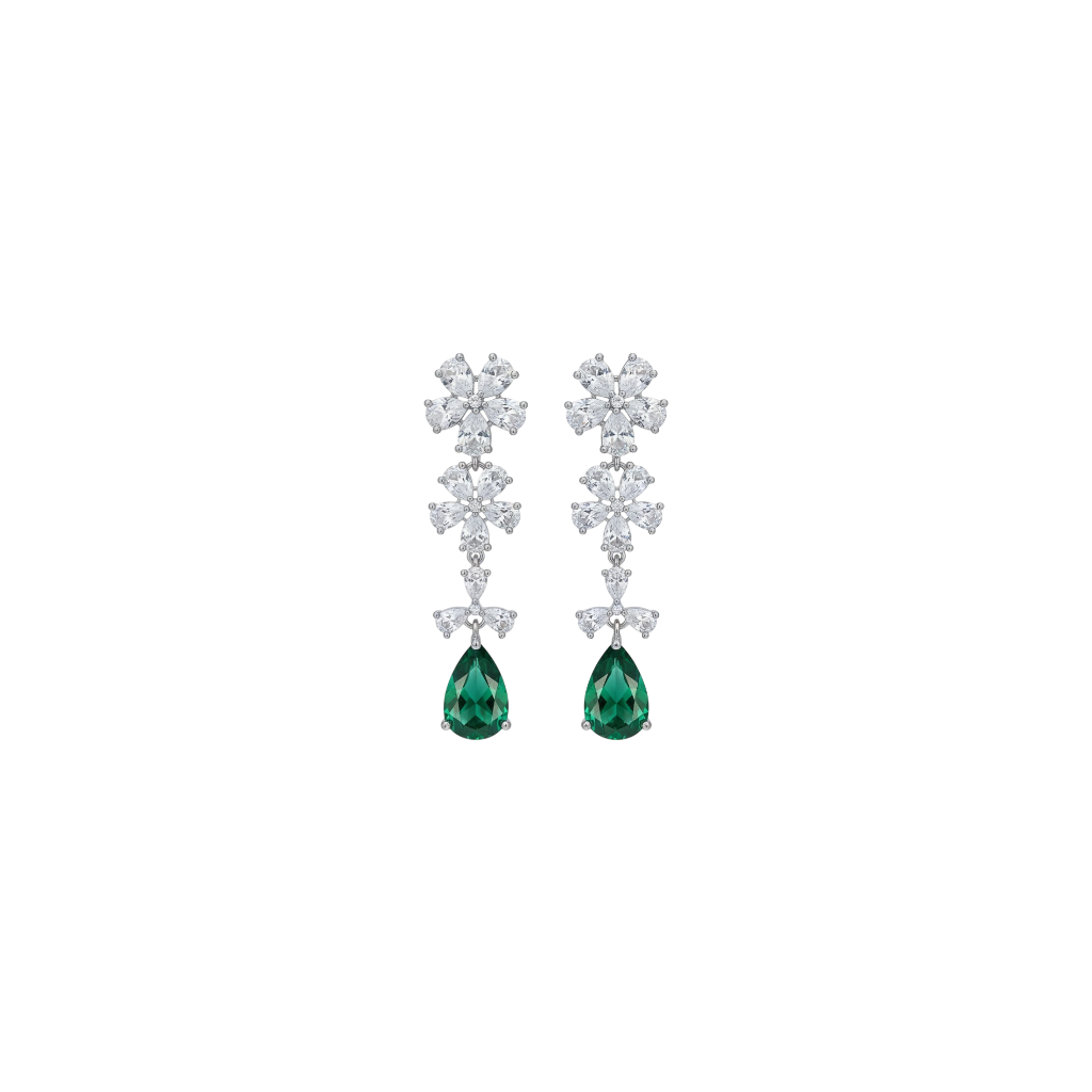 93709-ER American Diamond Earrings for Women – Sparkling CZ Stud/Drop Earrings | Elegant Party & Daily Wear Jewellery With Gold/Rhodium Plating