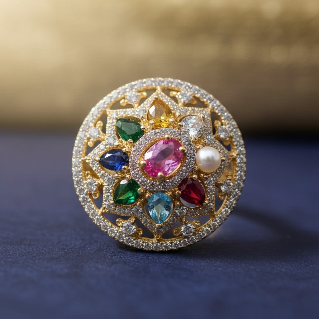 1037 Cz Adjustable Ring-Multi