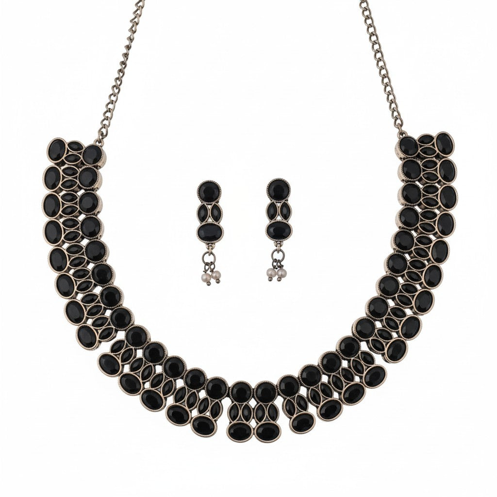 807801 Classic Necklace With Oxidised Plating-Black