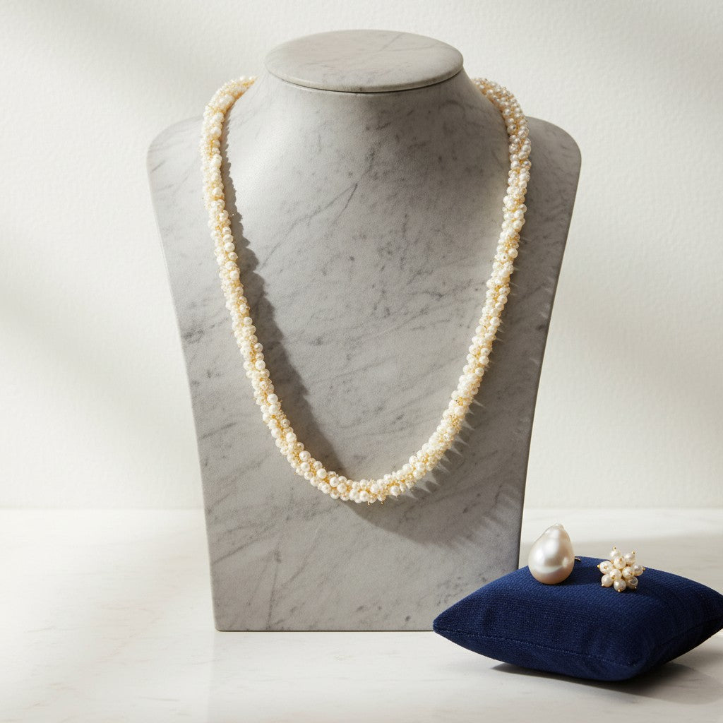 1042 Cubic Zirconia Mala Necklace-Moti